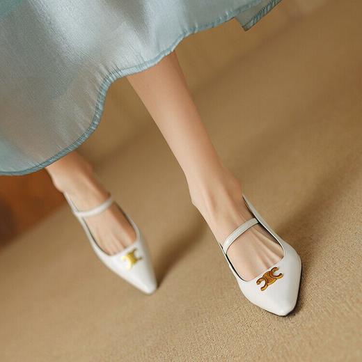 尖头一字带浅口，粗高跟后空职业女单鞋MK&MK173 商品图1