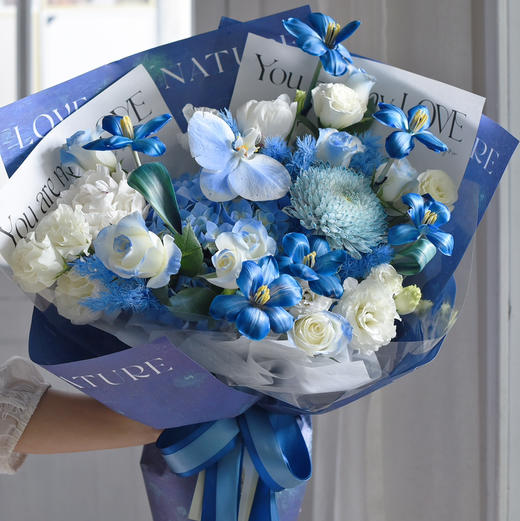 《仲夏夜之梦》郁金香蝴蝶兰绣球花束 商品图3