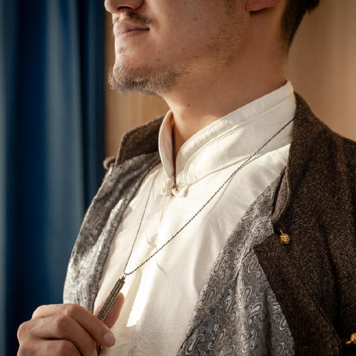 醍醐X弗影 银饰 藏密心咒印经板 藏地祝福 手工精修 弗影吊坠（配银链） 商品图2