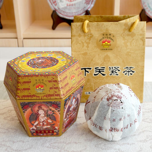 2005年下关六面佛蘑菇沱普洱老生茶 一盒配一个礼品袋 一沱250克大沱 经典老下关 干仓真品高性价比 商品图7