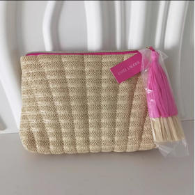 雅诗兰黛2024新款米色草编化妆包收纳包（1236）