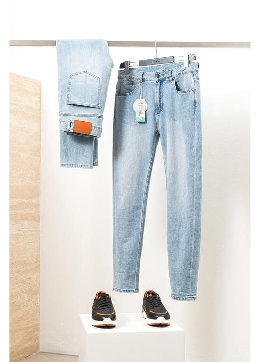 男士天木麻宽松汉麻牛仔裤亚麻牛仔长裤 商品图1