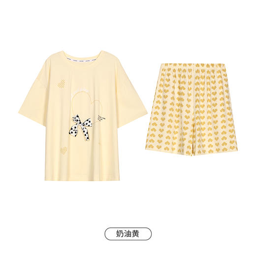 都市丽人生活家居女士棉质短袖短裤睡衣套装LH42R5 商品图9