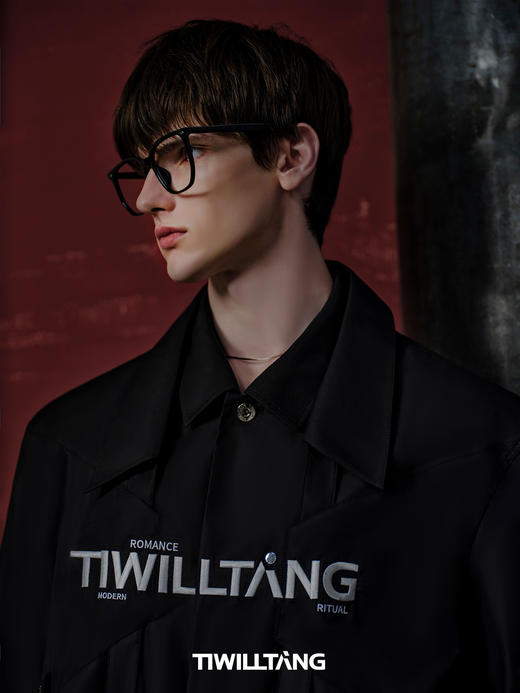 TIWILLTANG启世录“绣羽双擎”双层领短袖衬衫套装短裤宽松两件套 商品图2