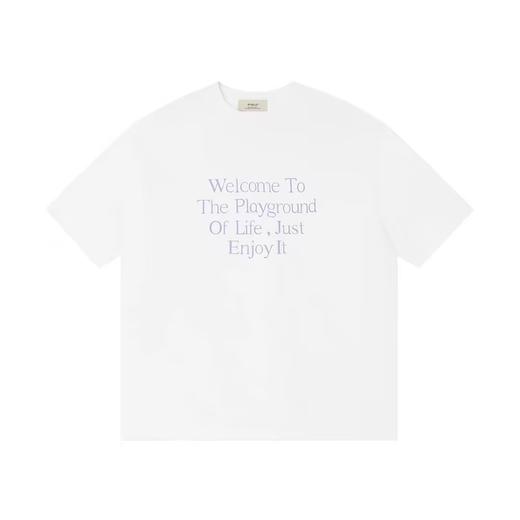 EviStub/E-4XDX80/280G海岛全棉复古水浆文字街头印花短袖T恤 商品图5