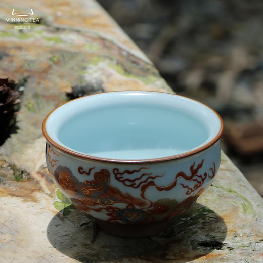 问鼎汝瓷鼎峰系列月白闲意杯 （狮子绣球）（缺货） 商品图2