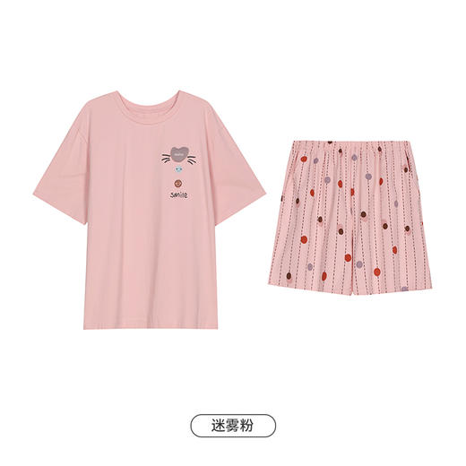 都市丽人生活家居女士棉质短袖短裤睡衣套装LH42S1 商品图10