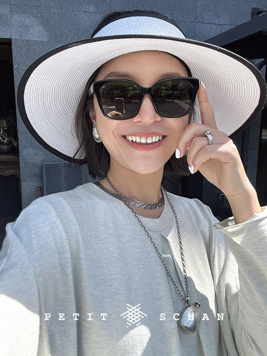 PETIT SCHAN小闪 Paris in Paris  #062 巴黎中的巴黎 台湾维丝卡辫子空顶度假帽防晒帽 商品图0