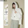 COCOBELLA软糯绒感灯笼袖卫衣女宽松休闲开叉针织帽衫SE0001B 商品缩略图0