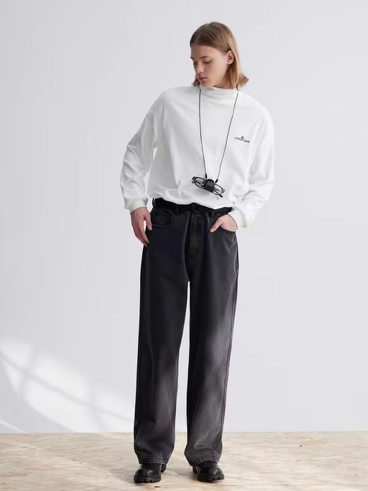 LIVINGTOWN/LT直简黑灰水洗牛仔裤 商品图2