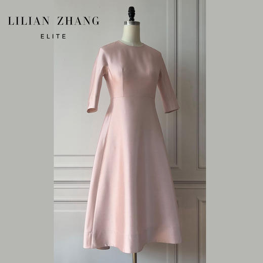高定轻礼服—“皇室Lady‘’—丝毛宫廷风A摆气质绝美连衣裙   2101099 商品图3