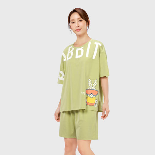 都市丽人生活家居女士棉质短袖短裤睡衣套装LH42R2 商品图1