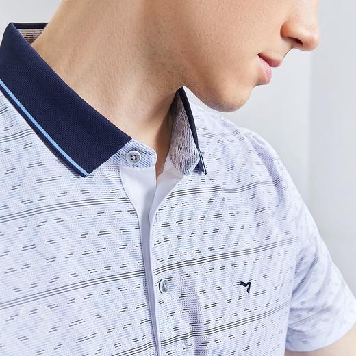 【不变形领】【5A抗菌2A防螨】柒牌男士polo衫短袖夏季新款中老年满印翻领上衣	126T73400 商品图2
