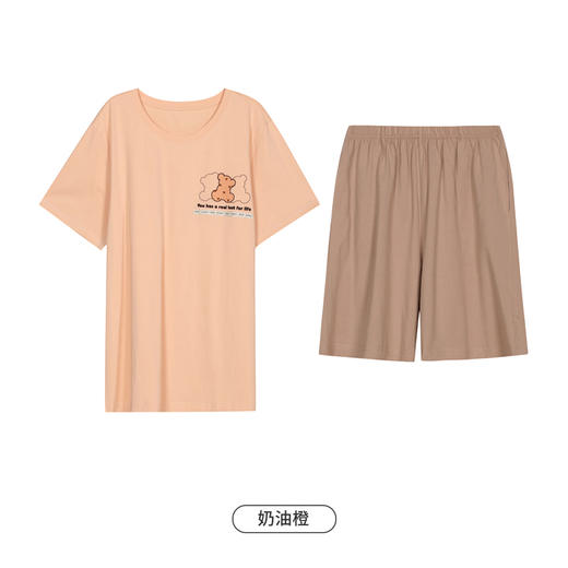 都市丽人都市锋尚睡衣生活家居短袖40S 65/35拉架薄男士棉质短袖套装FH49C1 商品图7