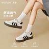 西遇网面德训鞋女新款复古阿甘鞋三条杠透气轻便厚底板鞋D0046887 商品缩略图3