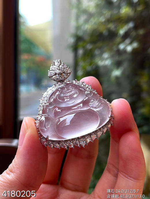 玻璃种佛公吊坠【4180205】具体价格微信咨询 商品图3