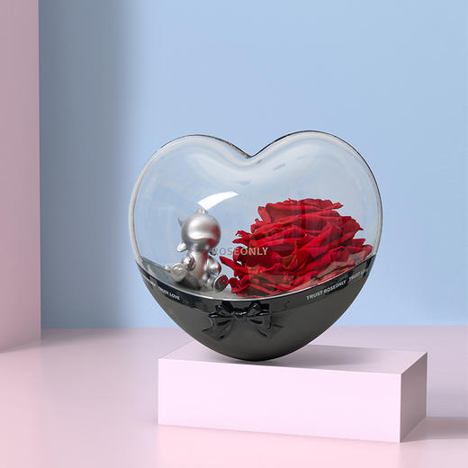 【不倒翁球】ROSEONLY诺誓 永生玫瑰 心动球  甜心兔熊猫花球 不倒翁系列 心动心心动球礼盒 送女友爱人生日礼物 商品图1