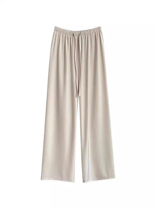 【复古高级感醋酸天丝缎面阔腿裤】春夏冰丝垂感宽松直筒拖地休闲裤 商品图4