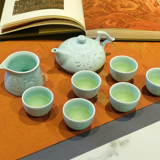 故宫博物院 青釉玲珑茶具-龙纹【预计3天内发货】 商品图2