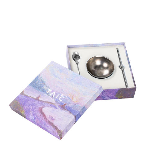 【样品清仓5折，仅一件】TAIC太可纯钛碗筷套装轻奢中式家用简约一人食餐具礼盒皓月银/流光金 商品图0