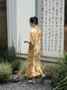 盛唐婧 |提花真丝缎国色天香连衣裙-黄色 商品缩略图5