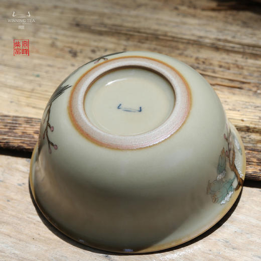 问鼎汝瓷鼎峰柴窑（高温彩）玉珀釉鸡缸杯（白头偕老） 商品图3