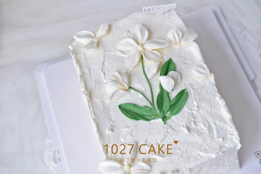 1027CAKE |   长方形蛋糕 刮刀花 白色系 商品图5