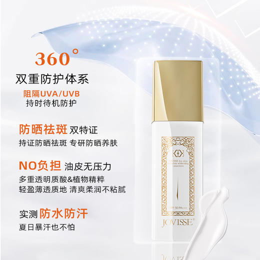 严选 | JOVISSE/洁薇丝冰肌美白隔离防晒霜 30g*3瓶 SPF50 PA+++ 质地轻盈 双重防护 商品图3