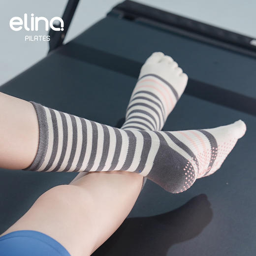 一恋普拉提2025横条防滑满趾袜EYG24011 商品图2