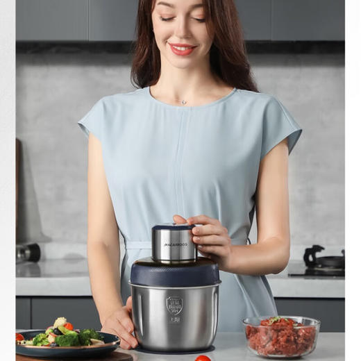 【小家电】迈卡罗MC-KM302绞肉机家用电动多功能料理搅拌打肉机不锈钢HF 商品图1