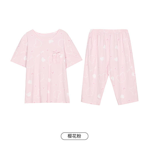 都市丽人生活家居女士棉质短袖七分裤睡衣套装LH42S3 商品图9