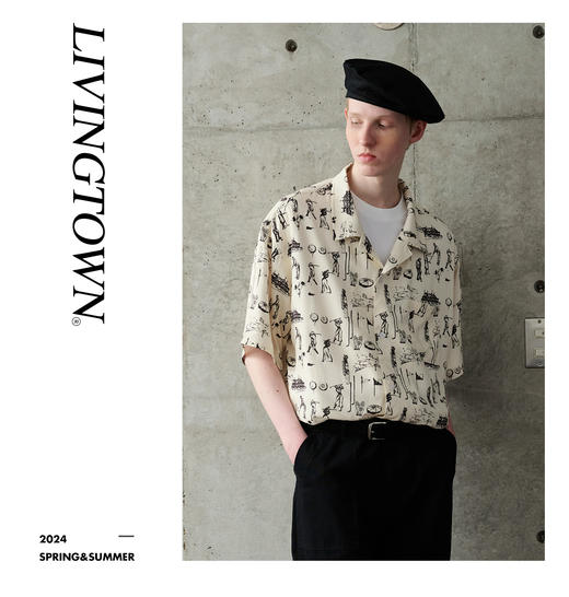 LIVINGTOWN/LT复古满印夏威夷短衬 商品图0