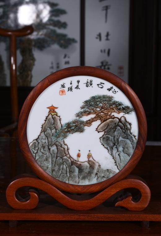 粉彩松石韵双面屏风 商品图0