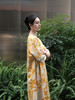 盛唐婧 |提花真丝缎国色天香连衣裙-黄色 商品缩略图4