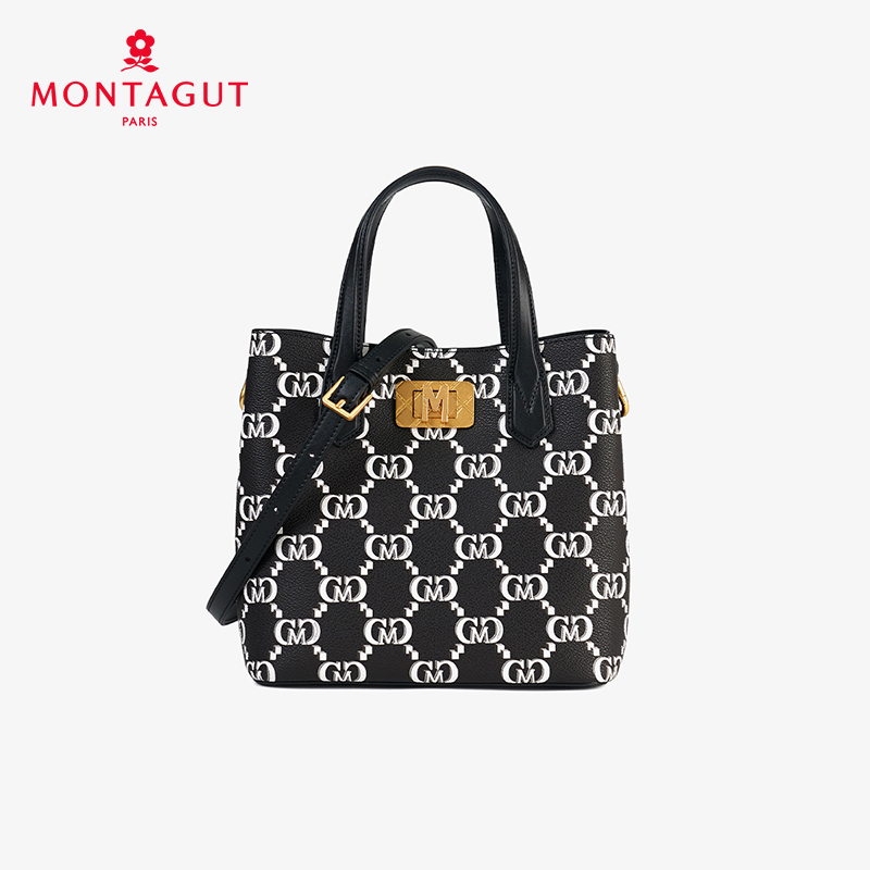 梦特娇女包新款复古老花手提包通勤小托特包高级感单肩斜挎包