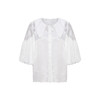 两三事 烟云轻抚 2024夏季新款甜美荷叶边大翻领灯笼袖衬衫女宽松 商品缩略图4