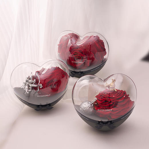 【不倒翁球】ROSEONLY诺誓 永生玫瑰 心动球  甜心兔熊猫花球 不倒翁系列 心动心心动球礼盒 送女友爱人生日礼物 商品图0