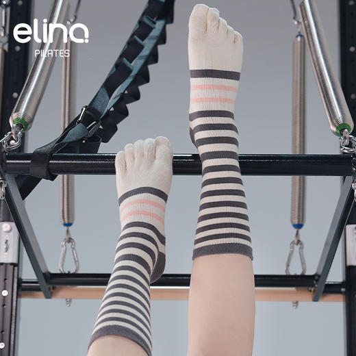 一恋普拉提2025横条防滑满趾袜EYG24011 商品图1