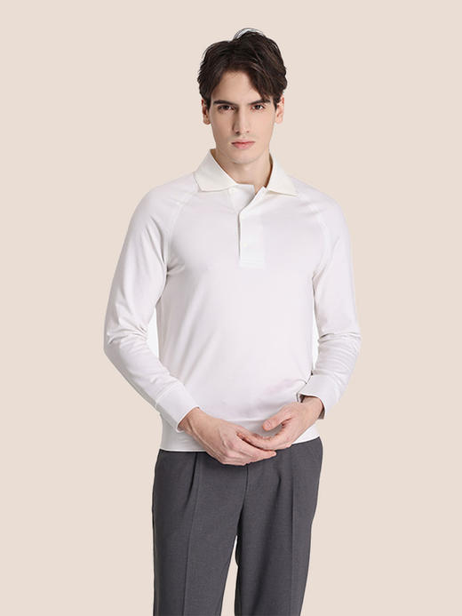 callisto白色棉混纺长袖T恤 STTSL101Y 商品图0