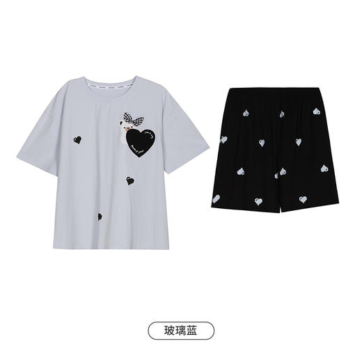 都市丽人生活家居女士棉质短袖短裤睡衣套装LH42R3 商品图9