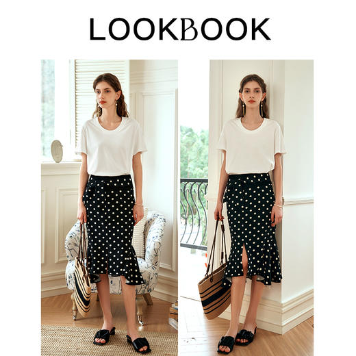 OLrain欧芮儿白色U领T恤女夏季2024年新款气质百搭纯色短袖上衣 商品图4