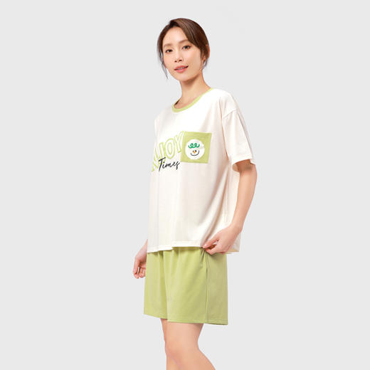 都市丽人生活家居女士棉质短袖短裤睡衣套装LH42R8 商品图1