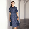 【桑蚕丝印花连衣裙】24年春夏新品女士中长款真丝收腰显瘦裙子 商品缩略图2