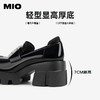MIO米奥秋季高跟乐福鞋钻饰复古显高深口单鞋豆豆鞋女M244530260 商品缩略图4