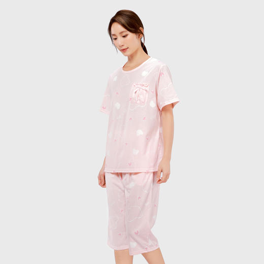 都市丽人生活家居女士棉质短袖七分裤睡衣套装LH42S3 商品图1