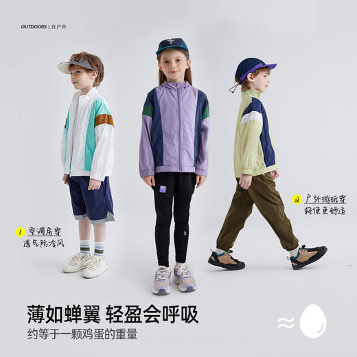 【轻盈快干冰沙防晒 UPF50+】儿童撞色防晒服外套 PXW2402 商品图1