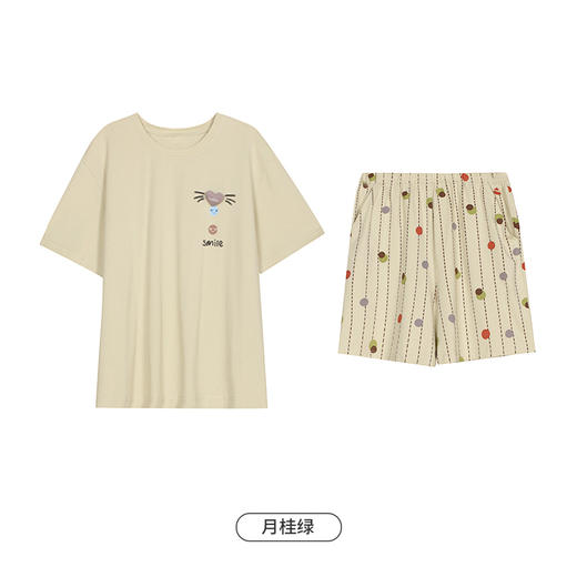 都市丽人生活家居女士棉质短袖短裤睡衣套装LH42S1 商品图9