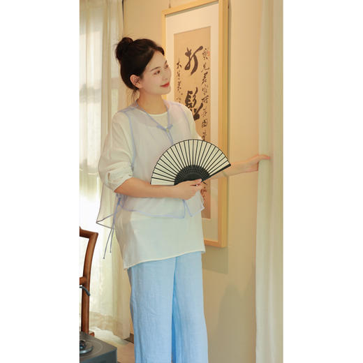 套装（衫24708622-缟羽+马甲24704395-暮山紫+裤24709201-碧落） 商品图2