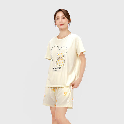 都市丽人生活家居女士棉质短袖短裤睡衣套装LH42S7 商品图1
