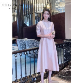 高定轻礼服—“皇室Lady‘’—丝毛宫廷风A摆气质绝美连衣裙   2101099